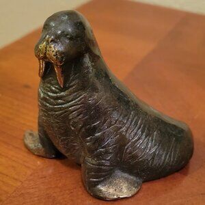 Scott Nelles Bronze Sea Walrus Figurine Sculpture